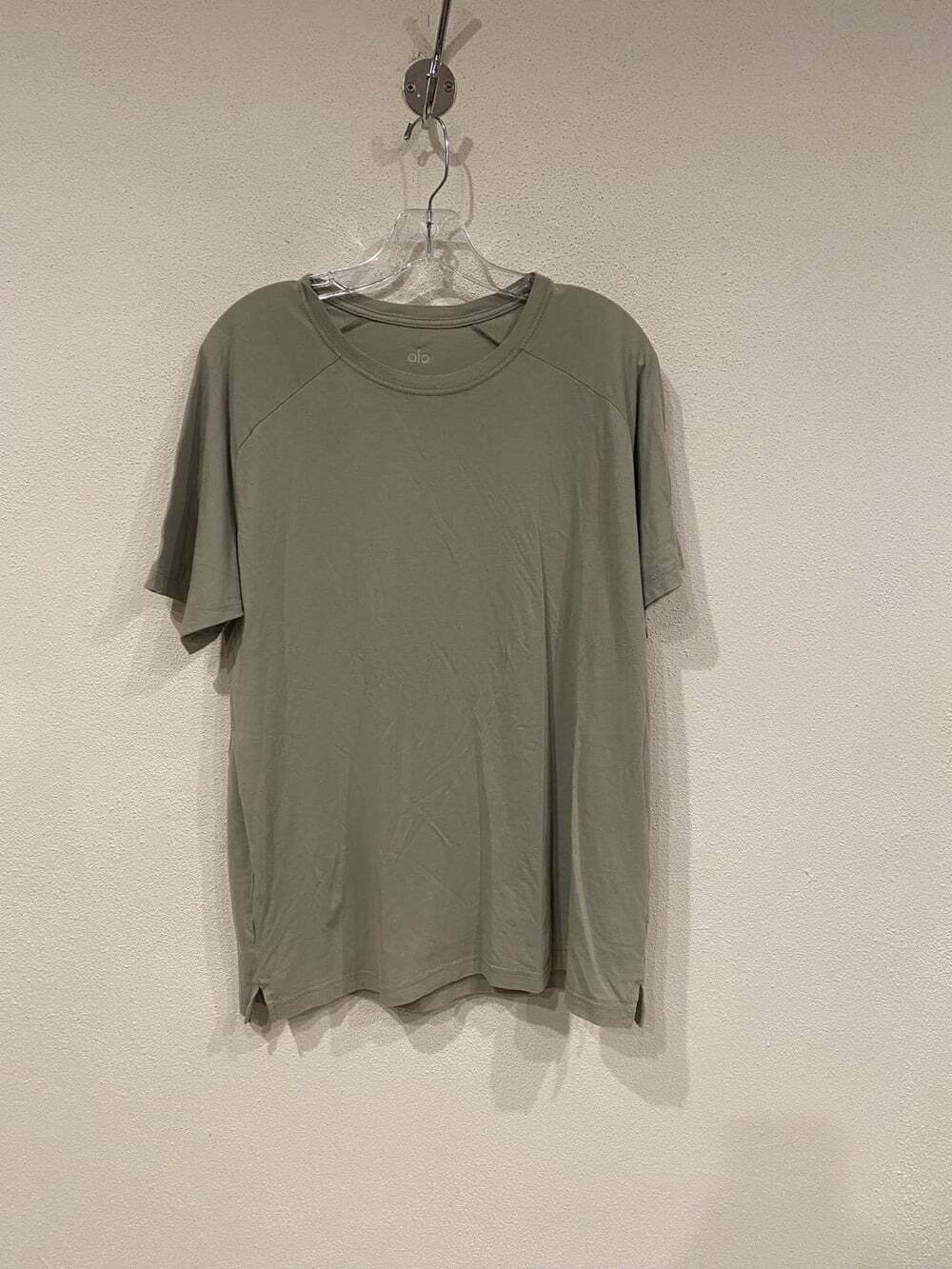 Alo Yoga Shirt Mens Large Green Short Sleeve Athletic Tee Workout Performance